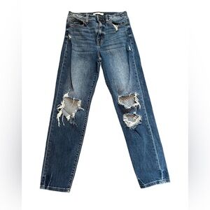 WILLOW & ROOT DISTRESSED MOM JEANS FROM BUCKLE ULTRA HIGH RISE